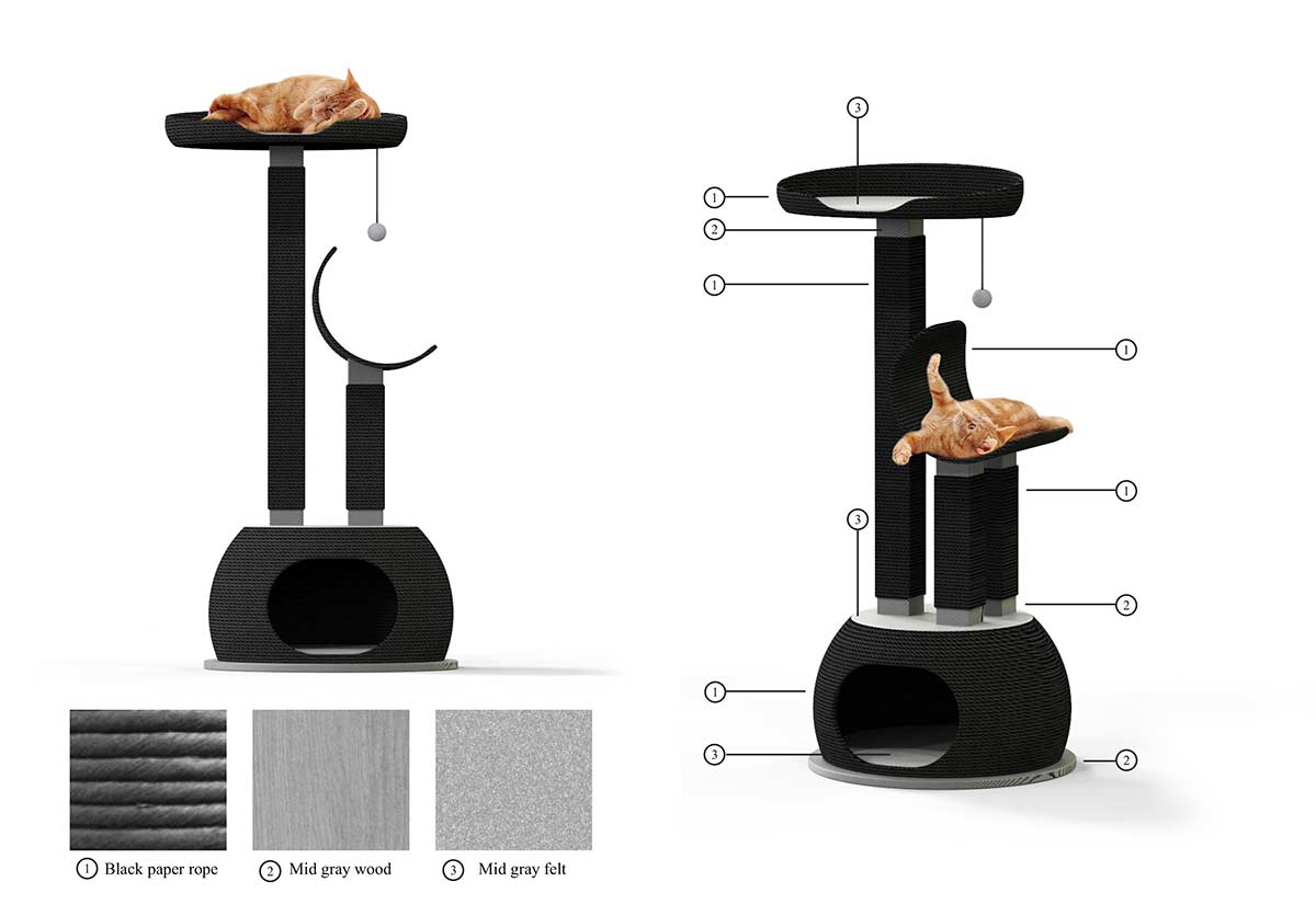 Freelance product designer Eefje Sandmann designed cat trees