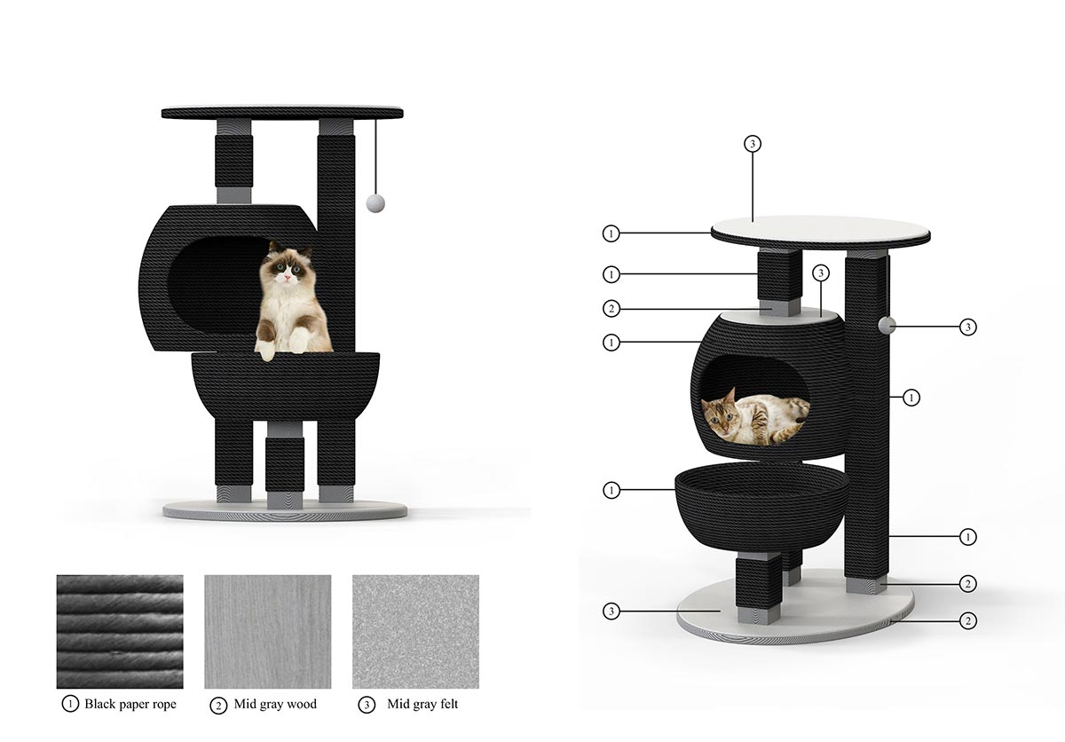 Freelance product designer Eefje Sandmann designed cat trees