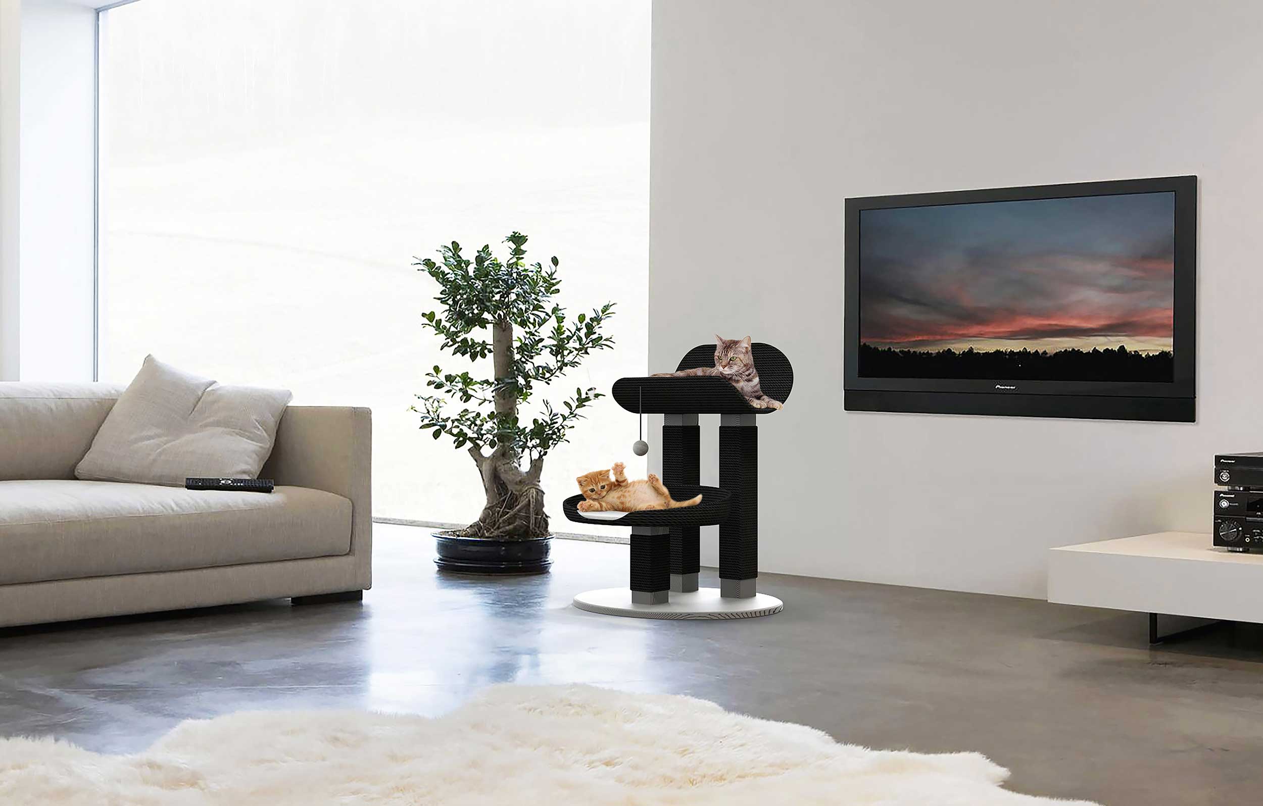Freelance product designer Eefje Sandmann designed cat trees