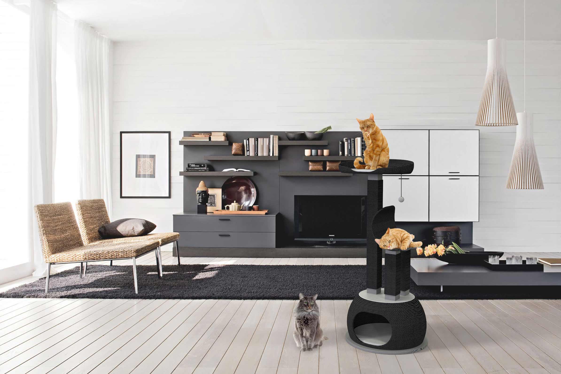 Freelance product designer Eefje Sandmann designed cat trees